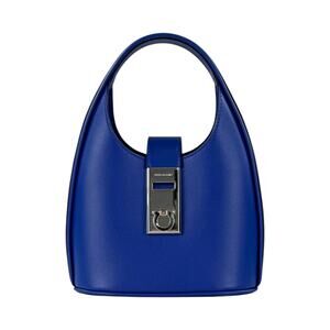 Ferragamo Royal Blue Gancini Mini Hobo Two-Way Bag
